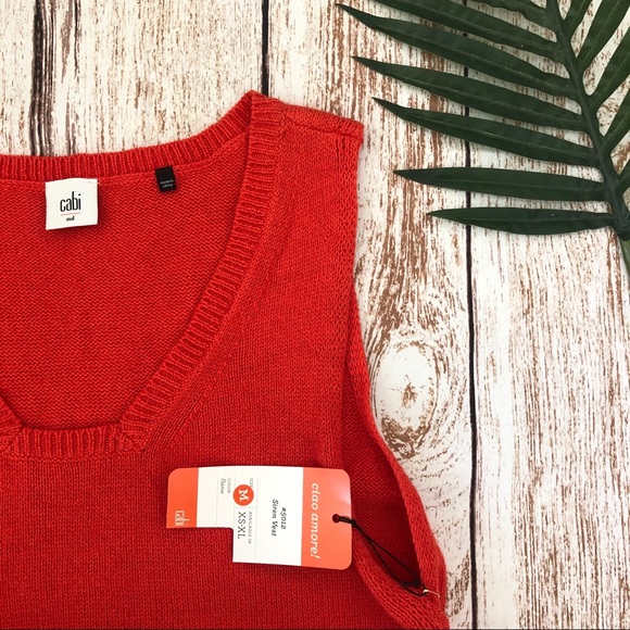 New CAbi Sleeveless Top Size Medium - Siren Vest Flame - Picture 4 of 8